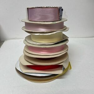 Lot Vintage Ribbons Various Colors